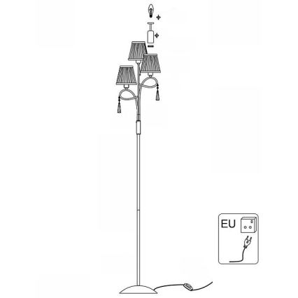 Searchlight - Stehleuchte SIMPLICITY 3xE14/60W/230V glänzendes Chrom