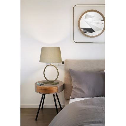 Searchlight - Tischlampe ELEGANT 1xE27/60W/230V cremefarben