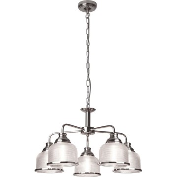 Searchlight - Hängeleuchte an Kette BISTRO 5xE27/60W/230V glänzendes Chrom