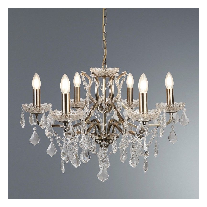 Searchlight - Kristall-Kettekronleuchter  PARIS 6xE14/40W/230V