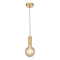 Searchlight - Pendelleuchte mit Kabel SUSPENSION 1xE27/60W/230V goldfarben