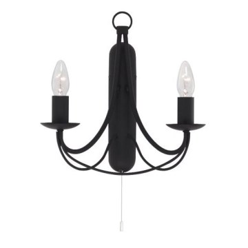 Searchlight - Wandleuchte MAYPOLE 2xE14/60W/230V schwarz