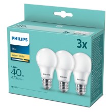 SED 3x LED-Glühbirne Philips E27/5,5W/230V 2700K