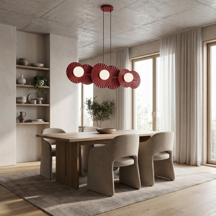 Seil-Hängeleuchte UMBRA 6xG9/8W/230V rot
