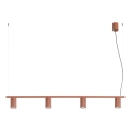 Seil-Pendelleuchte KARBON 4xGU10/10W/230V orange