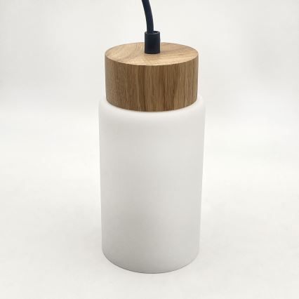 Seil-Pendelleuchte MARKUS 4xE27/15W/230V schwarz/Eiche