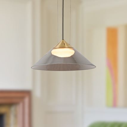 Seil-Pendelleuchte PRESTO 1x GX53/10W/230V Ø 34 cm Gold/Rauchgrau