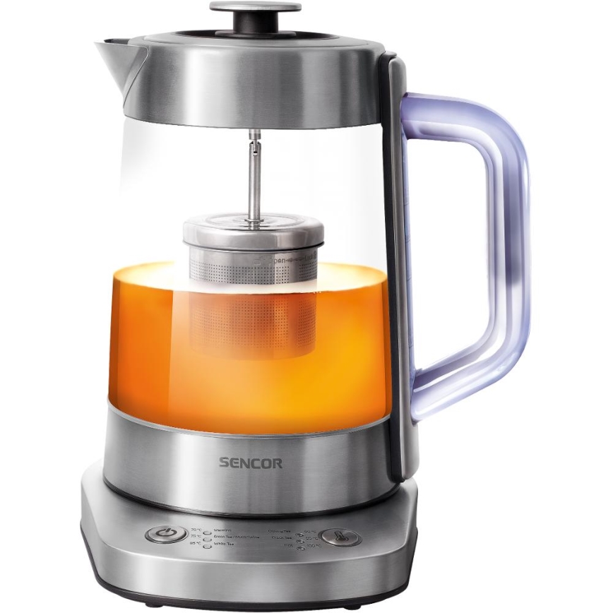 Sencor - 1,5 l Wasserkocher mit Temperaturregelung, 1500 W/230 V, Edelstahl