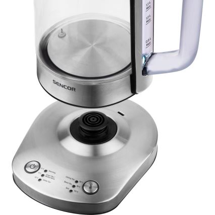 Sencor - 1,5 l Wasserkocher mit Temperaturregelung, 1500 W/230 V, Edelstahl