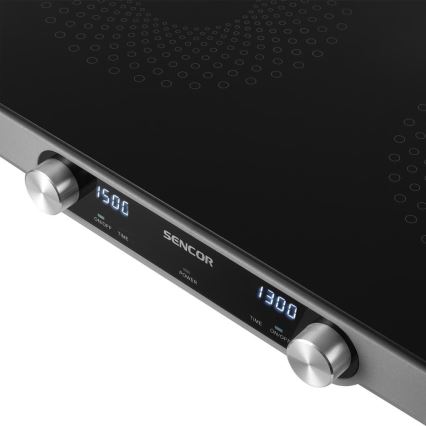 Sencor - Doppelkochfeld mit Glaskeramik und LCD-Display 3500W/230V