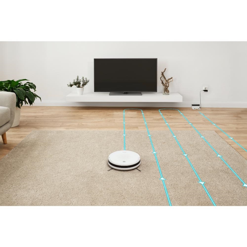 Sencor - Saugroboter mit Wischfunktion 2in1 18W/1500 mAh weiß + Fernbedienung