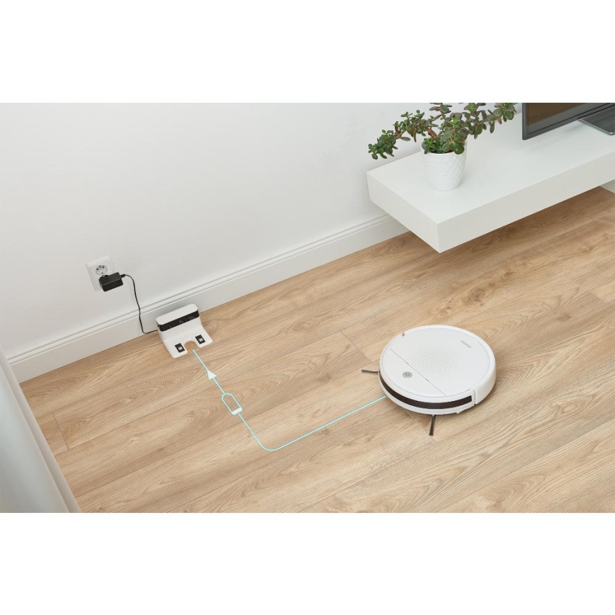 Sencor - Saugroboter mit Wischfunktion 2in1 18W/1500 mAh weiß + Fernbedienung