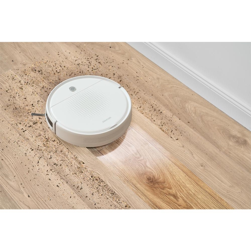 Sencor - Saugroboter mit Wischfunktion 2in1 18W/1500 mAh weiß + Fernbedienung