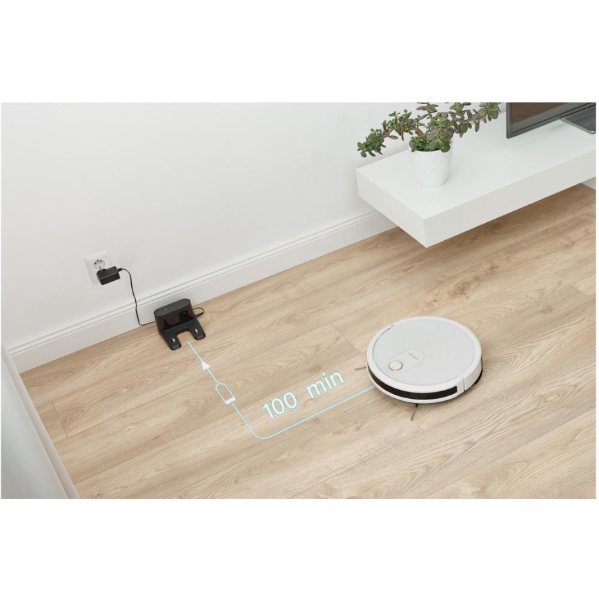 Sencor - Intelligenter 2-in-1 Saugroboter mit Wischfunktion 28W/2600 mAh Wi-Fi weiß + Fernbedienung