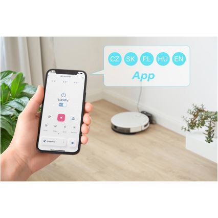 Sencor - Intelligenter 2-in-1 Saugroboter mit Wischfunktion 28W/2600 mAh Wi-Fi weiß + Fernbedienung