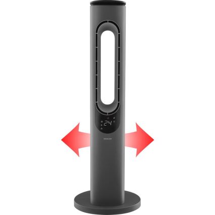 Sencor - Flügelloser Turmventilator mit Keramik-Heizelement 1200/2000W/230V anthrazit + Fernbedienung