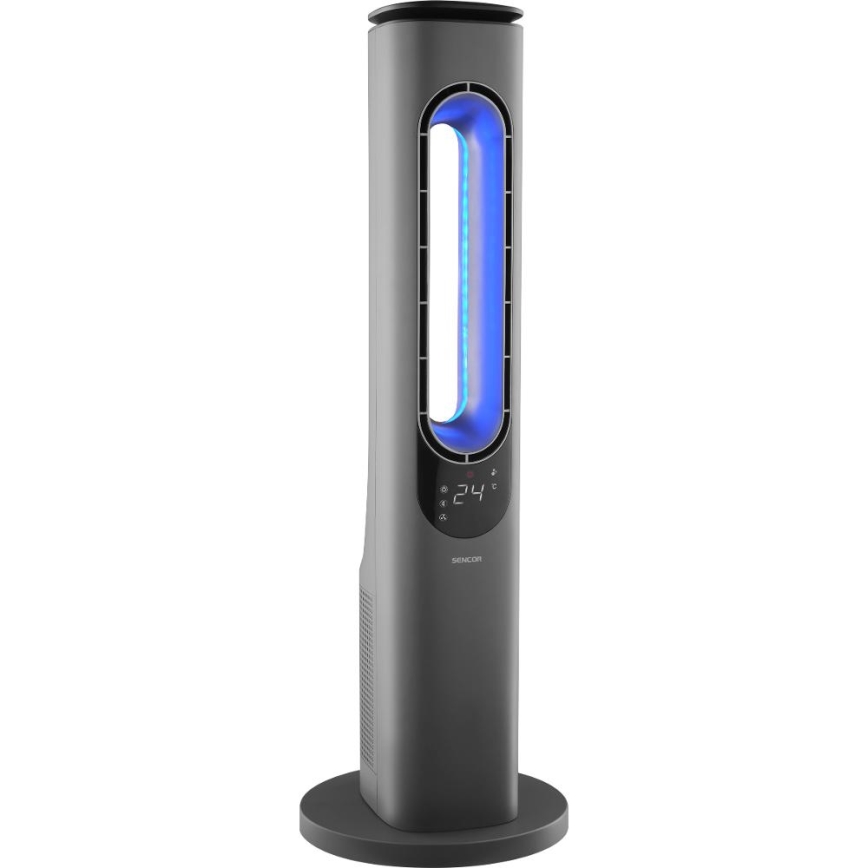 Sencor - Flügelloser Turmventilator mit Keramik-Heizelement 1200/2000W/230V anthrazit + Fernbedienung