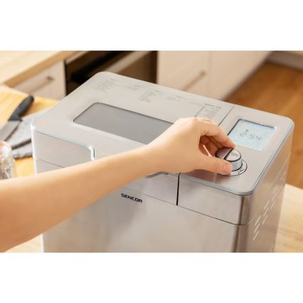 Sencor - Brotbackautomat für Zuhause 550 W/230 V mattchrom