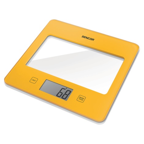 Sencor – Digitale Küchenwaage 1xCR2032 gelb