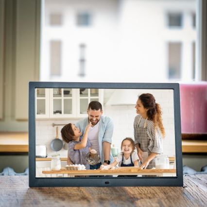 Sencor - Digitaler Fotorahmen 15,4 mit integriertem Lautsprecher, 230 V, schwarz + Fernbedienung