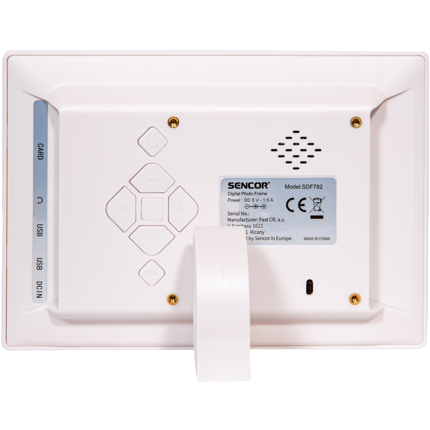 Sencor - Digitaler Fotorahmen 7 mit integriertem Lautsprecher 230V weiß + Fernbedienung