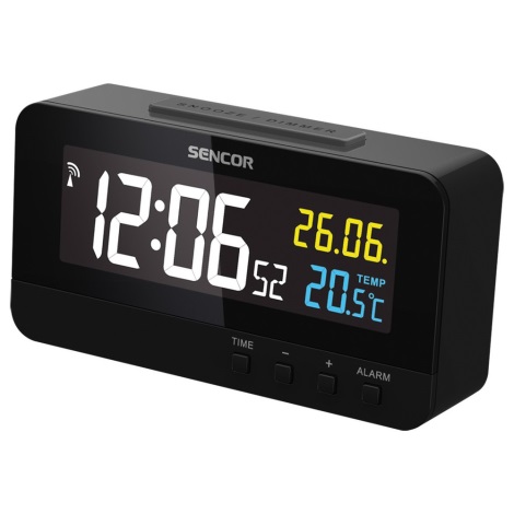 Sencor - Digitaluhr mit Wecker und Thermometer 230V/1xCR2032