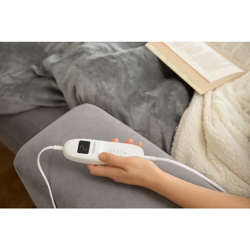 Sencor - Elektrische Wärmedecke 160W/230V 180x130 cm grau