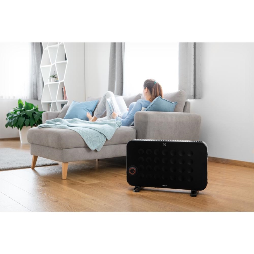 Sencor - Elektrisches Konvektor-Heizgerät 750/1250/2000W/230V Thermostat IP24 schwarz
