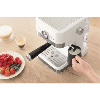 Sencor - Siebträgermaschine Espresso 1050W/230V Weiß/Mattchrom