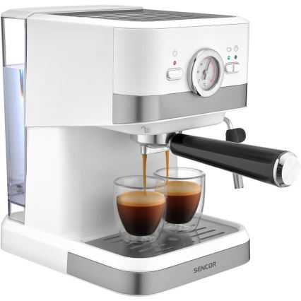 Sencor - Siebträgermaschine Espresso 1050W/230V Weiß/Mattchrom
