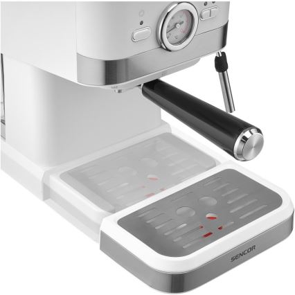 Sencor - Siebträgermaschine Espresso 1050W/230V Weiß/Mattchrom