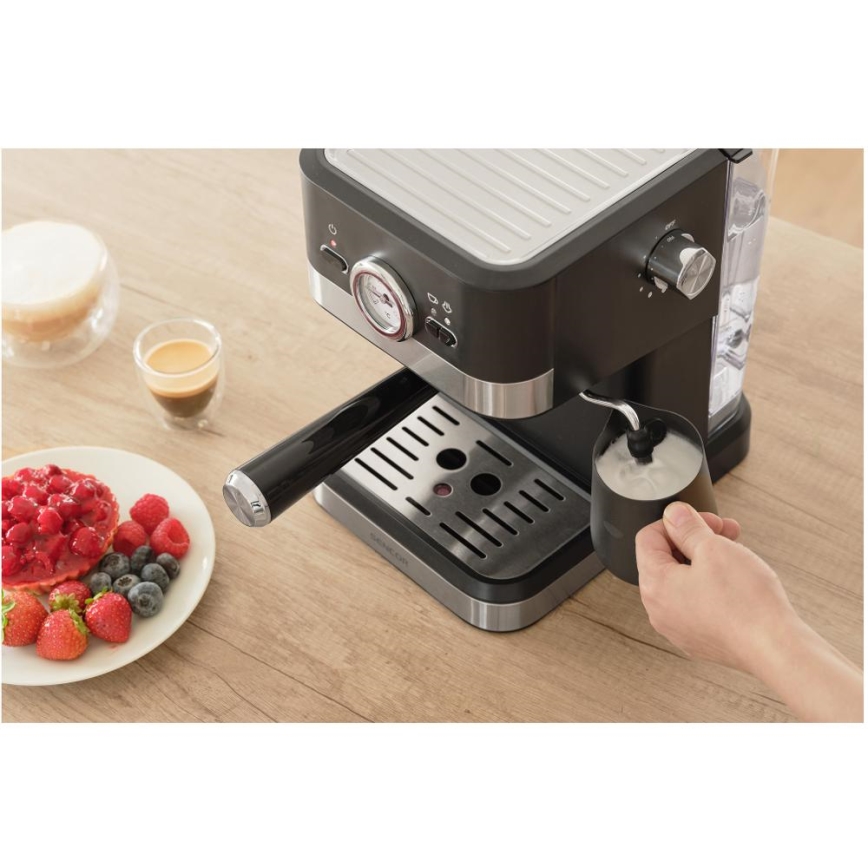 Sencor - Siebträgermaschine Espresso 1050W/230V Schwarz/Mattchrom