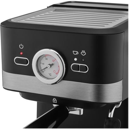 Sencor - Siebträgermaschine Espresso 1050W/230V Schwarz/Mattchrom