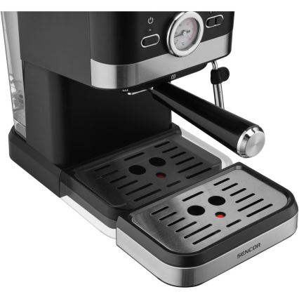 Sencor - Siebträgermaschine Espresso 1050W/230V Schwarz/Mattchrom