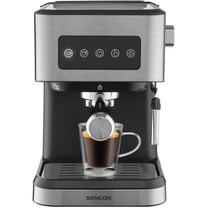 Sencor - Espressomaschine mit Siebträger 1050 W/230 V schwarz/mattchrom