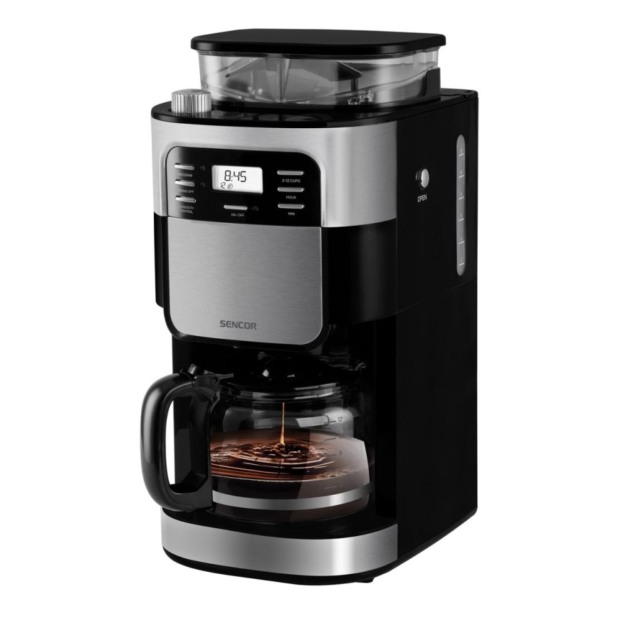 Sencor - Filterkaffeemaschine 1,5 l mit LCD-Anzeige 900W/230V