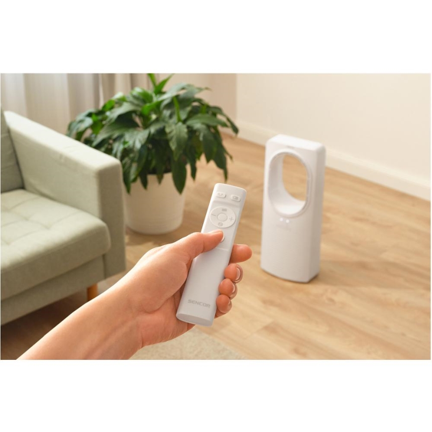 Sencor - Flügelloser Bodenventilator 50W/230V weiß + Fernbedienung