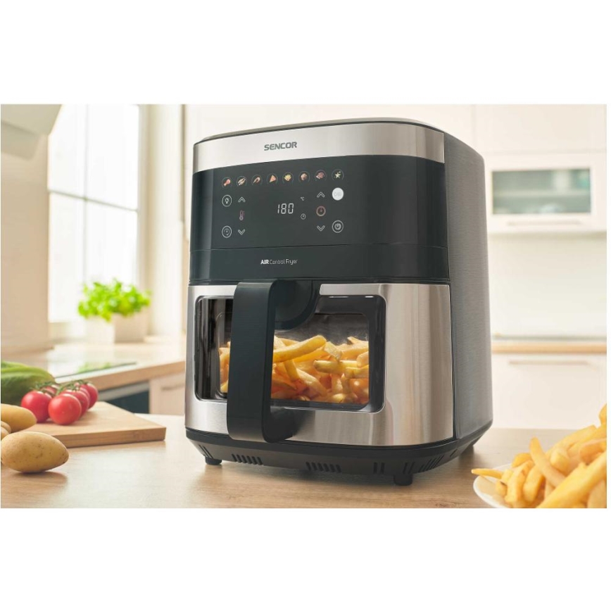 Sencor - Heißluftfritteuse 9 l 1700W/230V schwarz/matter Chrom