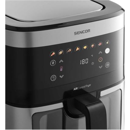 Sencor - Heißluftfritteuse 9 l 1700W/230V schwarz/matter Chrom