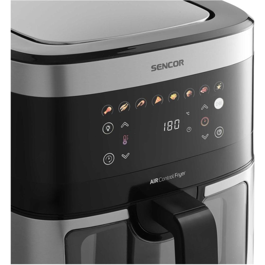 Sencor - Heißluftfritteuse 9 l 1700W/230V schwarz/matter Chrom