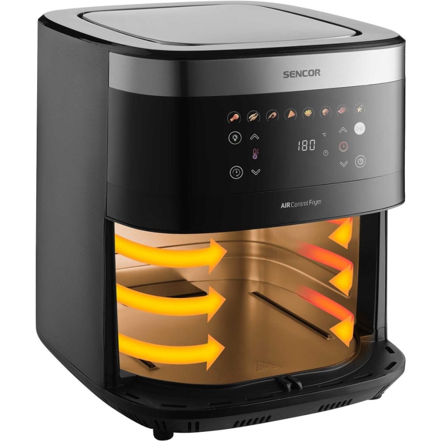 Sencor - Heißluftfritteuse 9 l 1700W/230V schwarz/matter Chrom