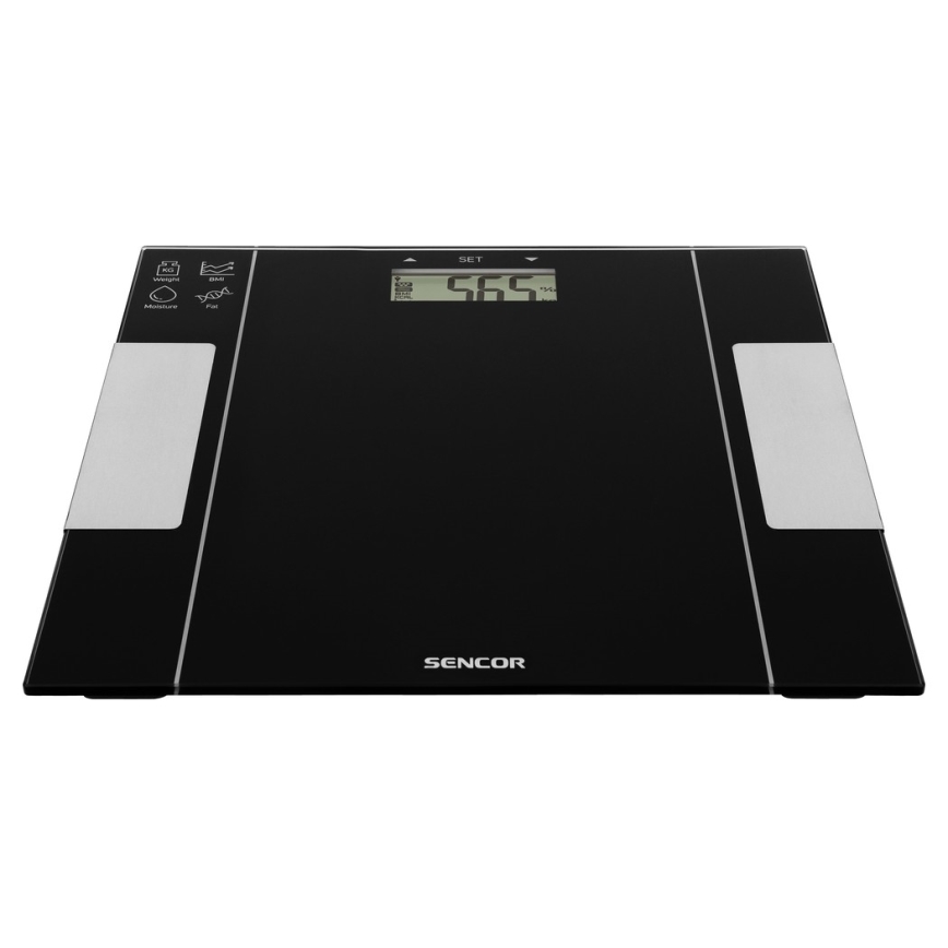 Sencor - Intelligente Fitnesswaage 1xCR2032 schwarz