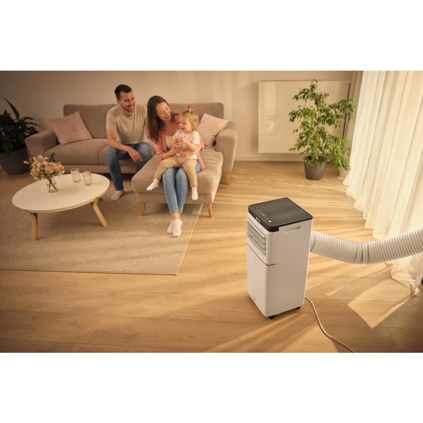 Sencor - Intelligente mobile Klimaanlage 3-in-1 mit komplettem Zubehör, 1020 W / 230 V, 10000 BTU, Wi‑Fi, weiß + Fernbedienung