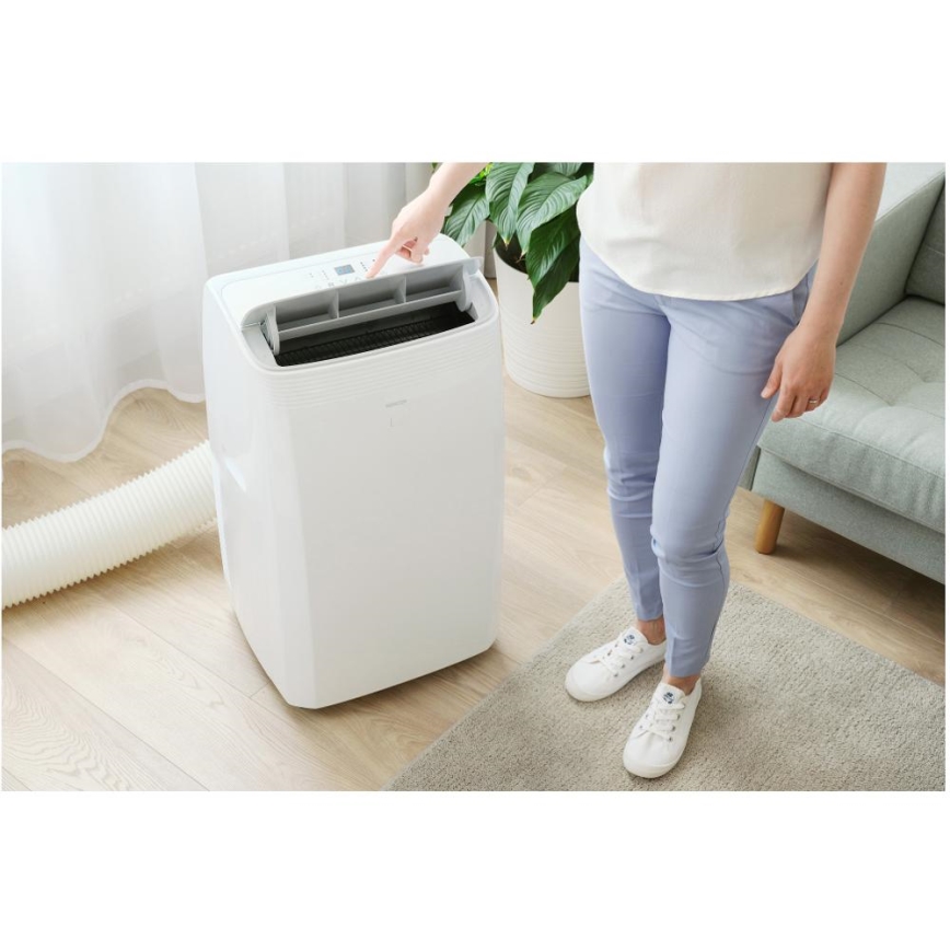 Sencor - Smarte mobile Klimaanlage 5-in-1, inkl. Komplettzubehör, 733 W/230 V, 9000 BTU, Wi-Fi, weiß + Fernbedienung
