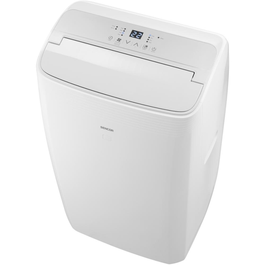 Sencor - Smarte mobile Klimaanlage 5-in-1, inkl. Komplettzubehör, 733 W/230 V, 9000 BTU, Wi-Fi, weiß + Fernbedienung