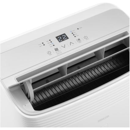 Sencor - Smarte mobile Klimaanlage 5-in-1, inkl. Komplettzubehör, 733 W/230 V, 9000 BTU, Wi-Fi, weiß + Fernbedienung