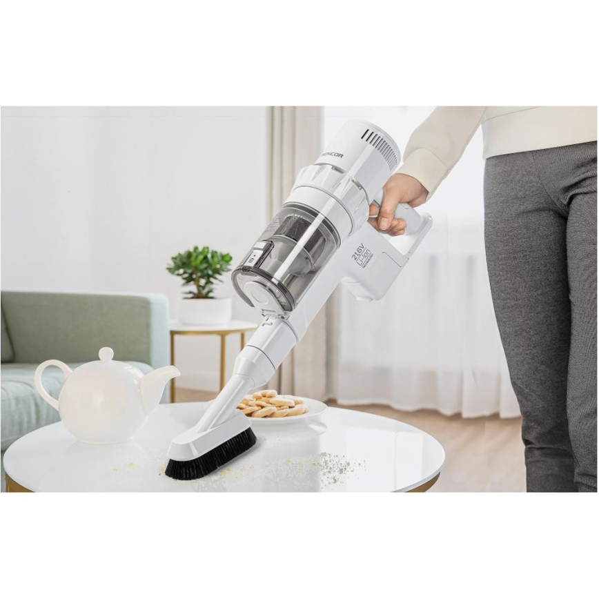 Sencor - Kabelloser Stabstaubsauger 2in1 250W/2200 mAh Weiß