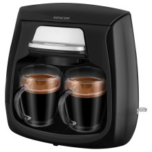 Sencor - Kaffeemaschine mit zwei Tassen 500W/230V schwarz