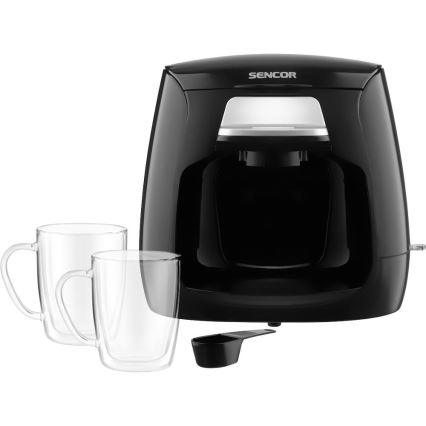 Sencor - Kaffeemaschine mit zwei Tassen 500W/230V schwarz