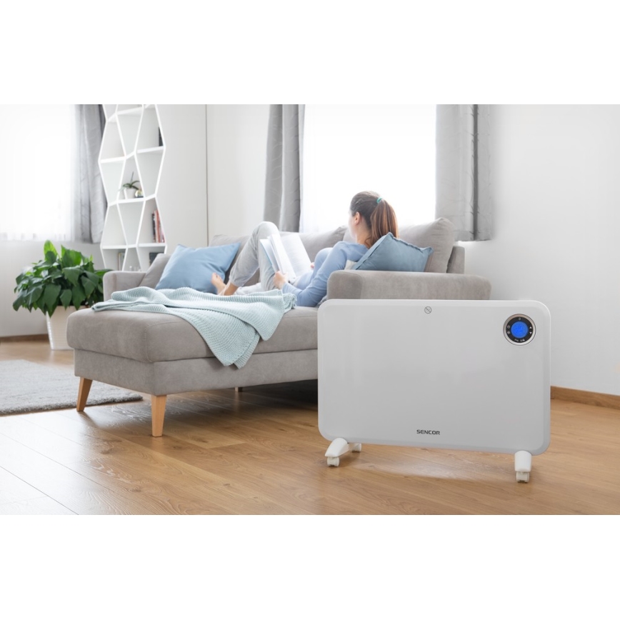 Sencor - Konvektionsheizung mit LCD-Display und Thermostat 750W/1500W/230V IP24